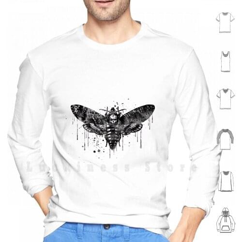 Deaths Head Hawk Moth Hoodie Long Sleeve Deaths Head Hawk Moth Watercolor Deaths Head Hawk Moth Totem Animal Insect