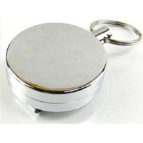 Unique Silver Metal Retractable Pull Key Chain Reel ID Badge Lanyard Name Tag Card Badge Holder Reel Recoil Belt Clip