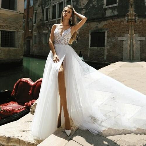 UZN V-neck Wedding Dresses