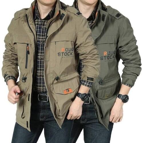 New Jackets Men Casual Multi Pockets Breathable Army Military Jacket Outdoor Windproof Waterproof Windbreaker Coats Plus Size6XL