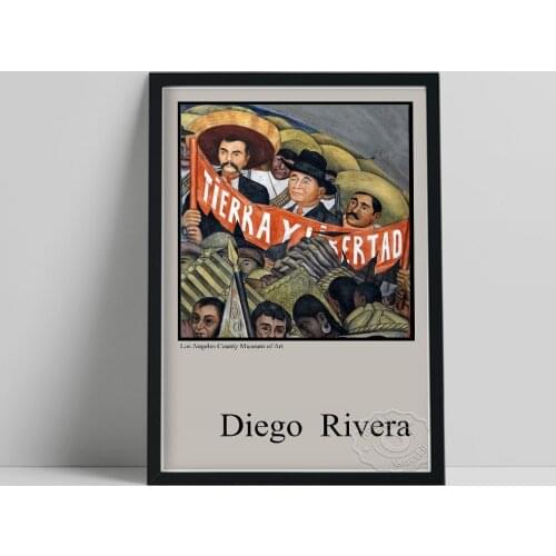 Diego Rivera Museum Exhibition Poster, Modern Rivera Social Realism Canvas Painting, Vintage Mexico Art Wall Picture Home Decor