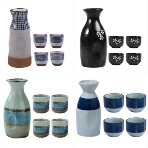 Japanese ceramic sake set retro small wine pot cup suit warm white wine pot restaurant commercial wine distributor wineware