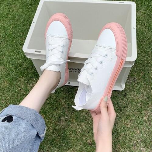 Small fresh jelly-soled canvas shoes female 2021 spring and summer trend street shooting white shoes student casual shoes
