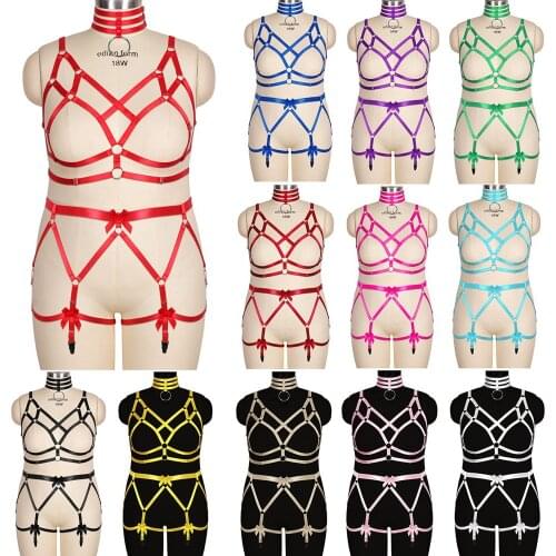 Women Sexy Lingerie Cage Bra Gothic Garter Belt Suspenders Lingerie Sword Belt Women Body Harness Fashion Bondage Plus Size