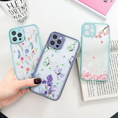 Skin Feel Matte Flower Hard Coque For Huawei P20 P30 Pro P40 Lite Y7 Y9 Prime 2019 Shockproof Translucent Lovely PC Fundas Cases