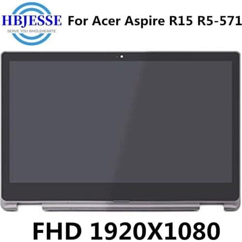 For Acer Aspire R15 R5-571 LCD R5-571T-55V5 R5-571T-53WF R5-571T-52Z6 LCD Display Screen Touch Digitizer Glass Assembly+Bezel