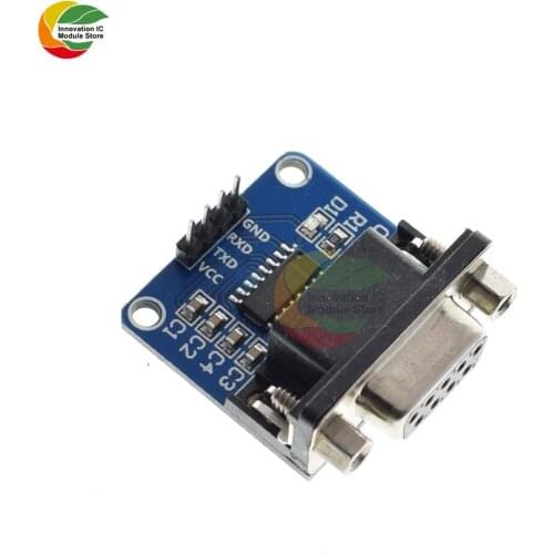 Ziqqucu MAX3232 RS232 to TTL Serial Port Converter Module DB9 Connector MAX232 Diy Kit Electronic PCB Board Module