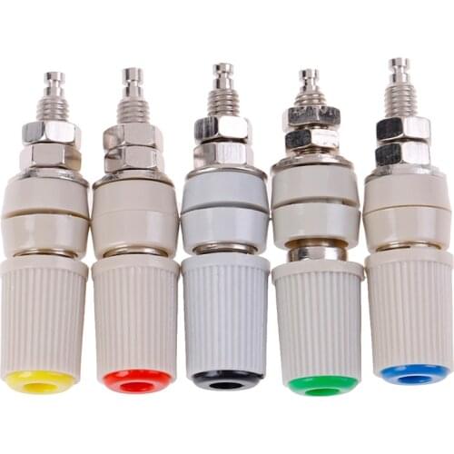 45mm Coppper+ABS High Current Connectors 30A M5 Type 4mm Amplifier Female Banana Jack Socket Test Binding Post Connector 1PCS