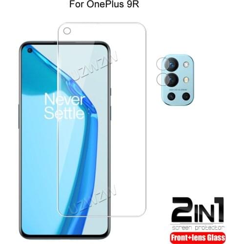 2 in 1 For OnePlus 9R (5g) Camera Lens Film & Protective Phone Screen Protector Tempered Glass Guard