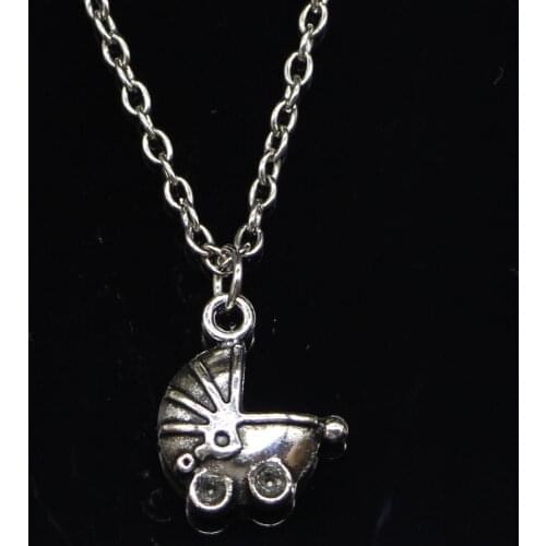 20pcs New Fashion Necklace 16x13mm 3D baby carriage buggy pram Pendants Short Long Women Men Colar Gift Jewelry Choker