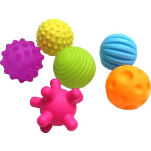 4/6pcs Textured Multi Balls Set Toys for baby touch hand tactile senses develop toy Balls baby training Massage Rubber soft ball
