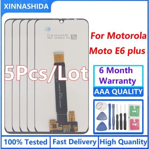 5PCS/LOT For Motorola Moto E6 Plus PAGA0004 LCD Display Touch Screen Sensor Digiziter Assembly New For moto E6 Plus LCD