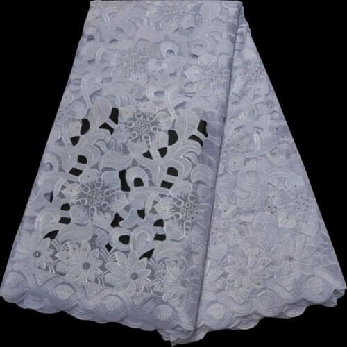 5yards/pc) high grade pure white African Swiss voile lace fabric with very beautiful embroidery for wedding party dress CLP490