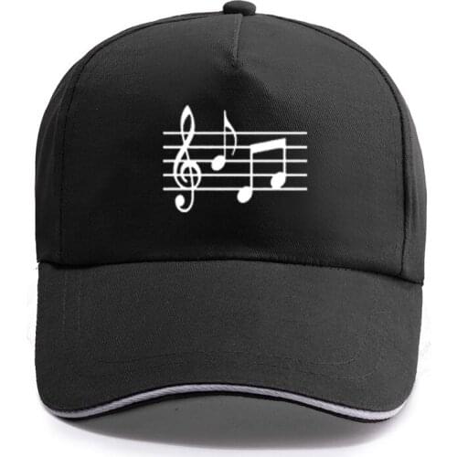New Fashion Funny Music Note Print Baseball Cap Unisex Women Men Casual Cotton Hat Snapback Hats Trucker Caps Sun-Hats