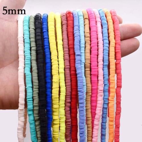 5x1mm Chip Disk Loose Spacer Handmade Beads Flat Round Polymer Clay Beads For DIY Jewelry Making Bracelet Finding Mixed Color