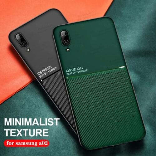 Cover for sansung a 02 case leather texture protect shell for samsung galaxy a02 s a02 a 02 02a 6.5'' car magnetic holder coque