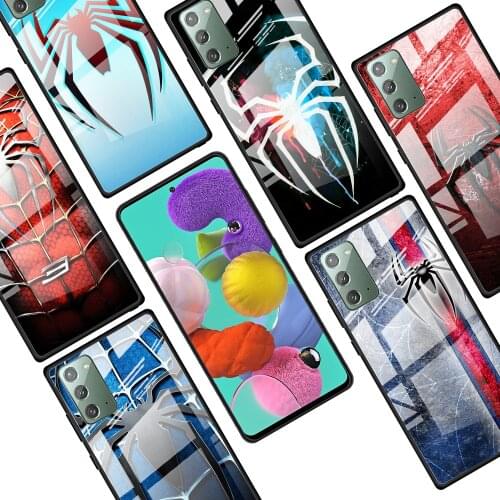 Spider Marvel Cool for Samsung Galaxy Note 20 Ultra 10 Lite Plus 9 8 5G A70 A50 A40 A30 A20 Tempered Glass Phone Case