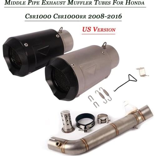 For Honda CBR1000 CBR1000RR 2008-2016 US Version Motorcycle Refit Stainless Middle Link Pipe Connect Tail Exhaust Muffler Tuebs