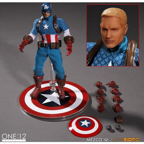 MEZCO Marvel Captain America Version One:12 Collective High Quality BJD Action Figure Toys
