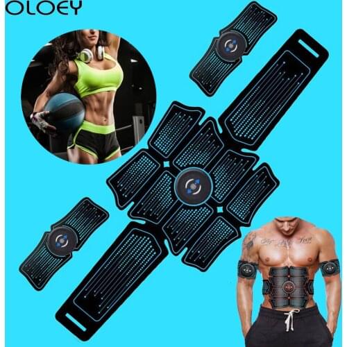 EMS Home Gym Stimulator Muscle Trainer Exercise Bodybuilding Smart Massage Machine Wireless USB Rechargable Fitness Equipment