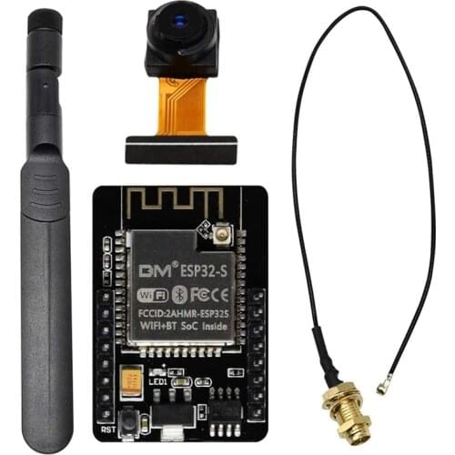 ESP32-CAM WiFi Bluetooth Development Board with OV2640 Camera Module and 8DBi Antenna + IPEX-To-RP-SMA Pigtail Cable