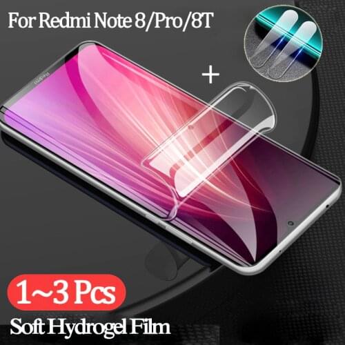 Hydrogel film + camera glass for redmi 8t note8 pro screen protector redmi-note-8-t protective glass xiaomi note 8 t accessories