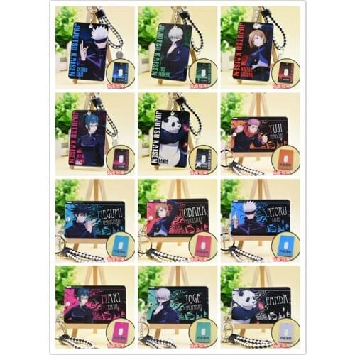 HOT Jujutsu Kaisen Kugisaki Nobara Gojo Satoru Yuji Itadori Student ID Bus Bank Toy Card Holder Keychain Card Case Cover Pendant