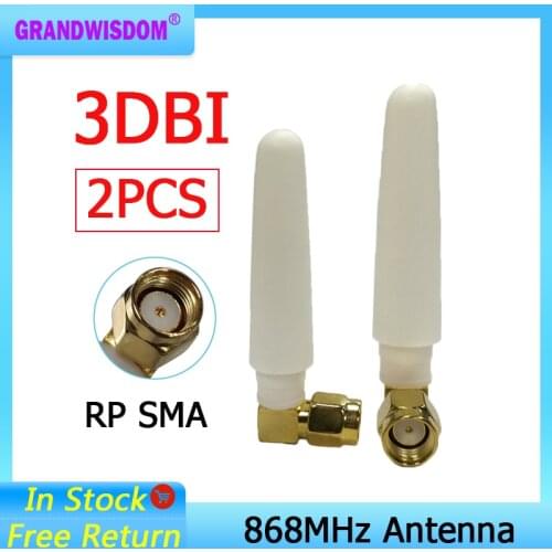 2pcs 868MHz 915MHz Antenna 3dbi RP-SMA Connector GSM 915 MHz 868 MHz antena outdoor signal repeater antenne waterproof Lorawan