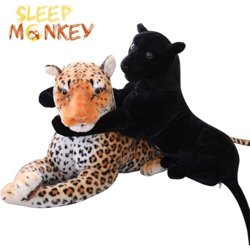 30-90cm High Quality Simulation Leopard Panther Plush Toy Simulation Stuffed Animal Classic Toys For Children Gift Free Shipping
