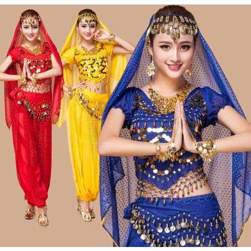 4pcs Set Women Belly Dancing Costumes for Lady Performance Bellydance Clothing Woman Egyptian Oriental Belly Dance Costumes Set