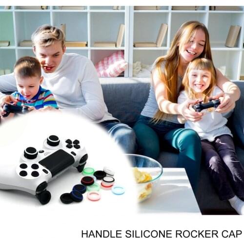 4Pcs Dual-Color Joystick Cap Cover Soft Luminous Handle Button Mushroom Head Cover Silicone Thumb Grip Rocker Caps For PS4/5