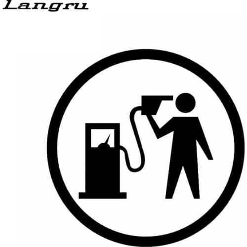 Langru 14CM*14CM Car Sticker Funny Vinyl Decal Gas Fuel Car Accessories Jdm