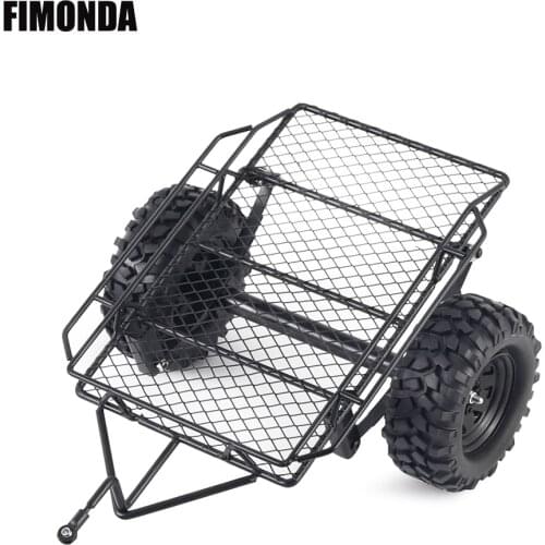 RC Car Truck Hauler Metal Hitch Mount Trailer for 1/10 RC Crawler Axial SCX10 90046 Traxxas TRX4 Tamiya CC01 RC4WD D90 D110 TF2