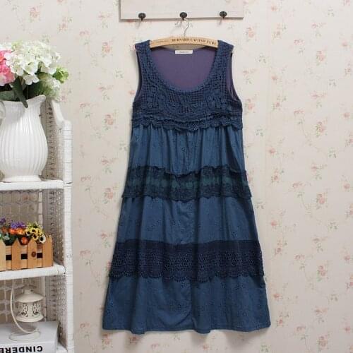 Embroidery crochet cute dress tunique cotton maxi patchwork jurk robe longue femme praia vestido vintage dames jurken hippie