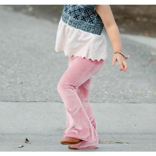 Fashion Kids Baby Girls Flair Pants Autumn Casual Pleuche Solid Toddler Newborn Slim Trousers Leggings Pants Baby Girl Clothes