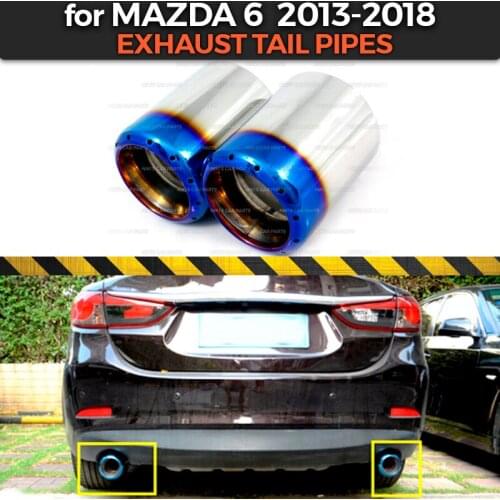 Exhaust tail pipes case for Mazda 6 2013-2018 of Stainless steel chrome molding decoration car styling tuning