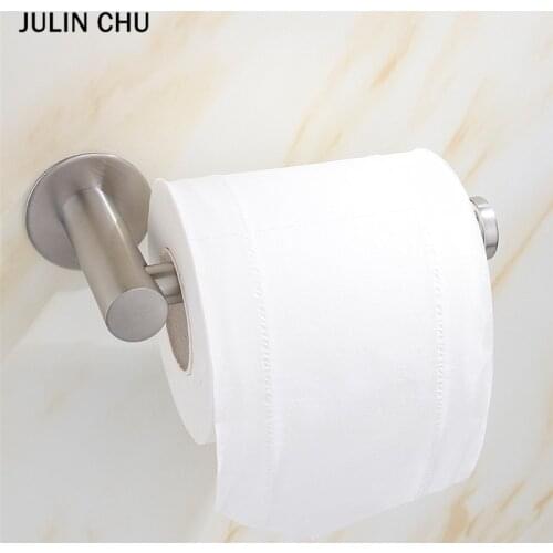 304 Stainless Steel WC Paper Holder Adhesive Wall Mouted Toilet Paper Rack Creative Bathroom Tissue Hanger Kitchen Roll Holder