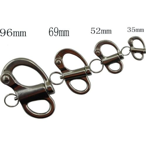 Stainless Fixed Eye Snap Shackle Quick Release Fixed Shackles Marine Boat SUS316 Rigging Hardware 35mm 52mm 69mm 96mm