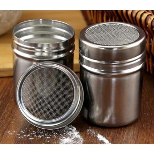 New Arrive Stainless Chocolate Shaker Cocoa Flour Icing Sugar Powder Coffee Sifter Lid Shaker Kitchen Cooking Tools