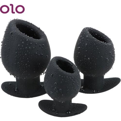 OLO Vagina Speculum Anal Plug Sex Toys For Women Men Hollow Silicone Sex Tools For Couples Butt Plug Enema Anal Dilator Erotic