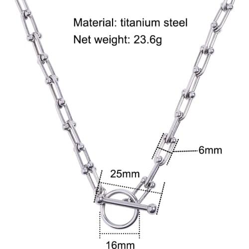 Simple ins fashion exaggerated luxury necklace 2020 new trendy men and women cool personality hip hop titanium steel necklace