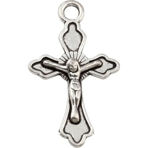 Jesus Christ Crucifix Cross Charms Pendants 20Pcs/Lot Fashion Jewelry DIY Fit Bracelets Necklace Earrings A-267