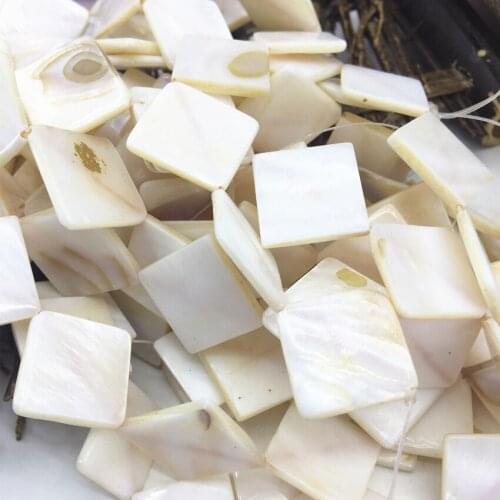 Natural White Sea Mother Shells Loose Beads Loose Square Shape 15x15mm 17x17mm Jewelry Making High Grade Hot Sale 15inch MY4720