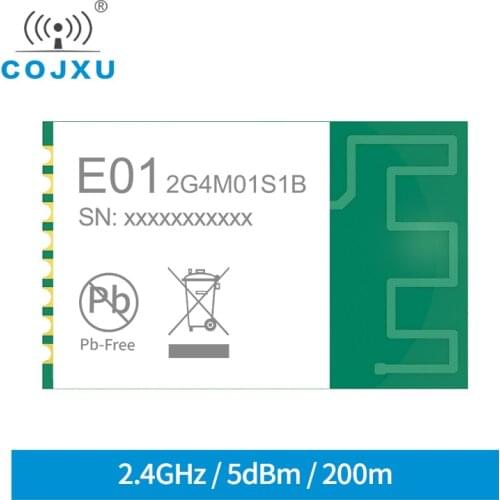 2.4GHz 16MHz PCB Antenna 5dBm SPI RF Module SMD Small Size cojxu E01-2G4M01S1B Crystal Oscillator 5dbm Tansmitter and Receiver