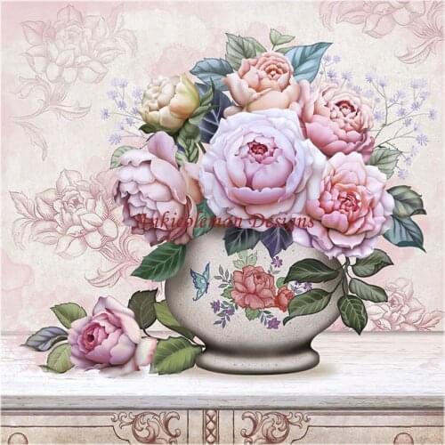 Needlework for embroidery DIY DMC High Quality - Counted Cross Stitch Kits 14 ct Oil painting - Vase with Flowers