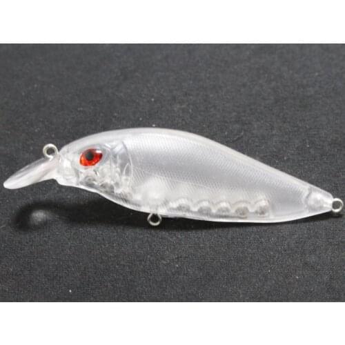 WLure Flat Body Shape Crankbait Unpainted Lure with Eyes 10 per Lot Long Casting Blank Fishing Lure UPC735
