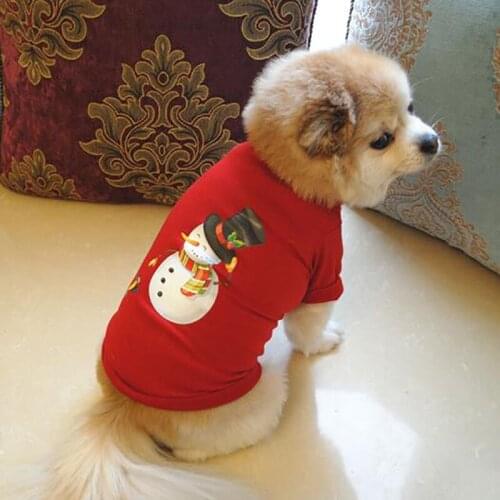 Christmas Dog Clothes Cotton Small Medium Vest Shirt New Year Puppy Costume Chihuahua Pet Vest Shirt
