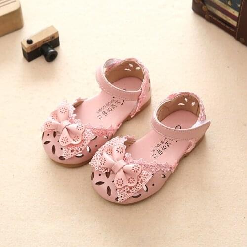 2019 summer new fashion childrens sandals bow bow Princess childrens shoes baby girl Baotou sandals size 21-25