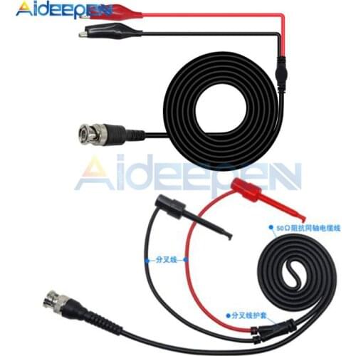 P1007 P1011 BNC Q9 Male Plug to Dual Hook Clip Probe Cable Leads Two Mini Probes 500V Test Hook Oscilloscope Accessories