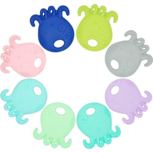 Octopus Silicone Teether BPA Free Mordedor Silicona Soother Chain Baby Teething Toys DIY Necklace Teething